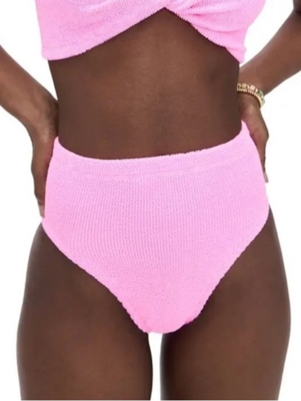 Hunza G Bikini *Bottoms Only Pink Bubblegum High Waist Jamie Ruby Nadine Jessica